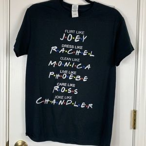 Friends black short sleeved tee shirt size S/P.